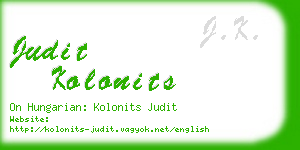 judit kolonits business card